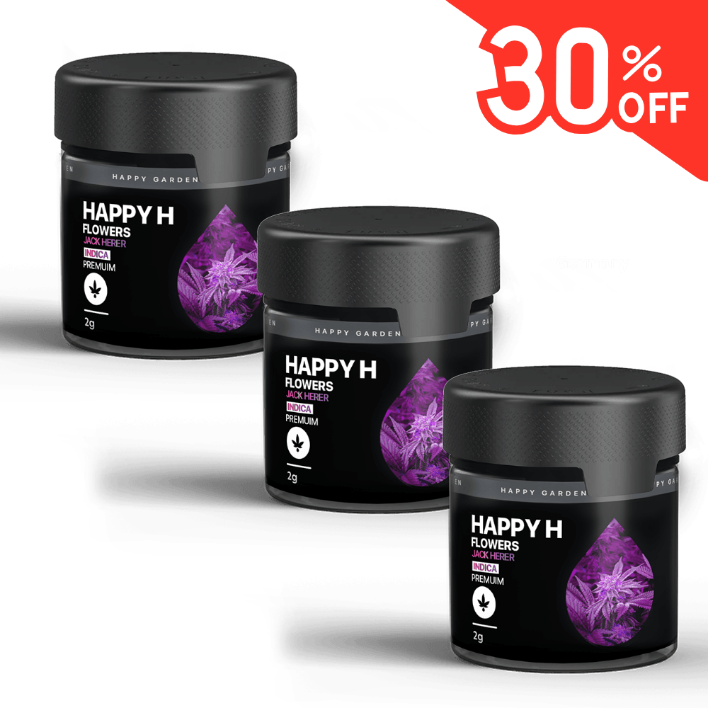 3x Happy H – Jack Herer | Premium CBDX Flower – Indica Premium 2 gr